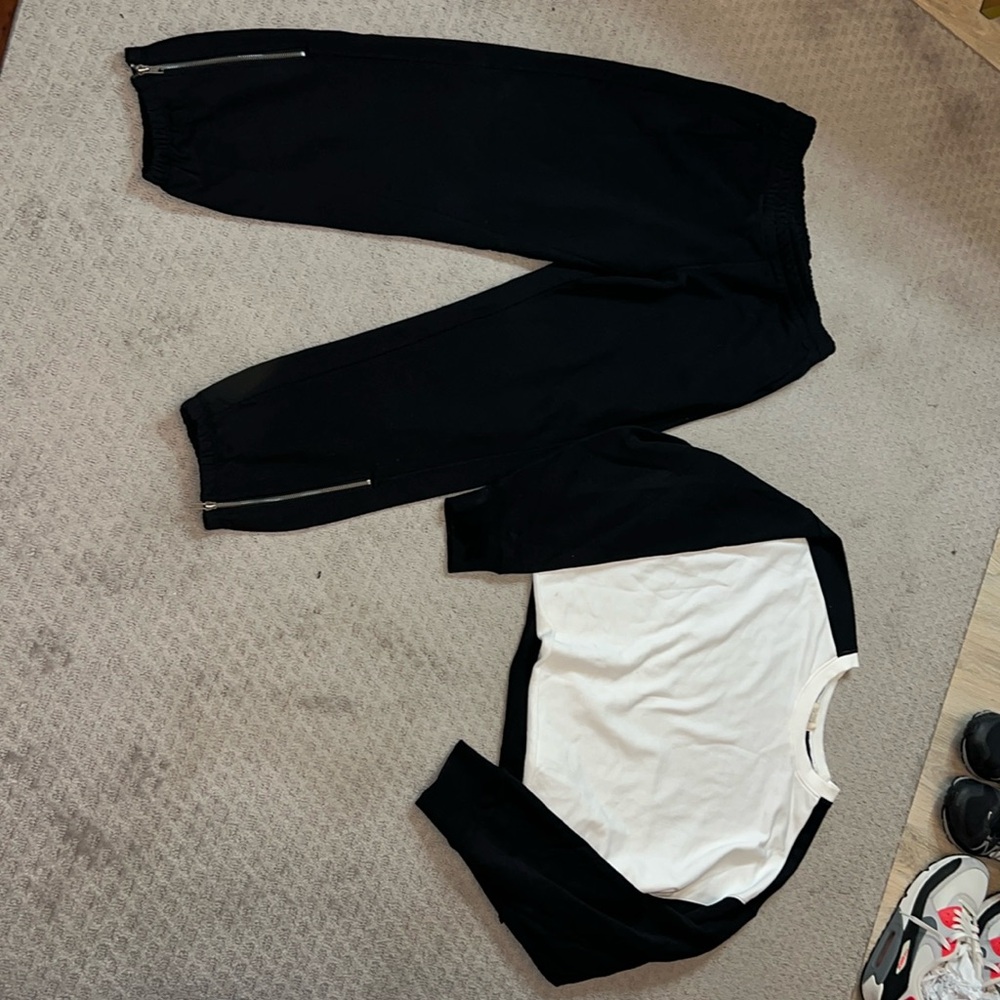 Black and white sweatsuit